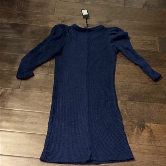 Revamped Elegant Navy Blue ripped sweater Long sleeve dress, BNWT size XL - Picture 4 of 8